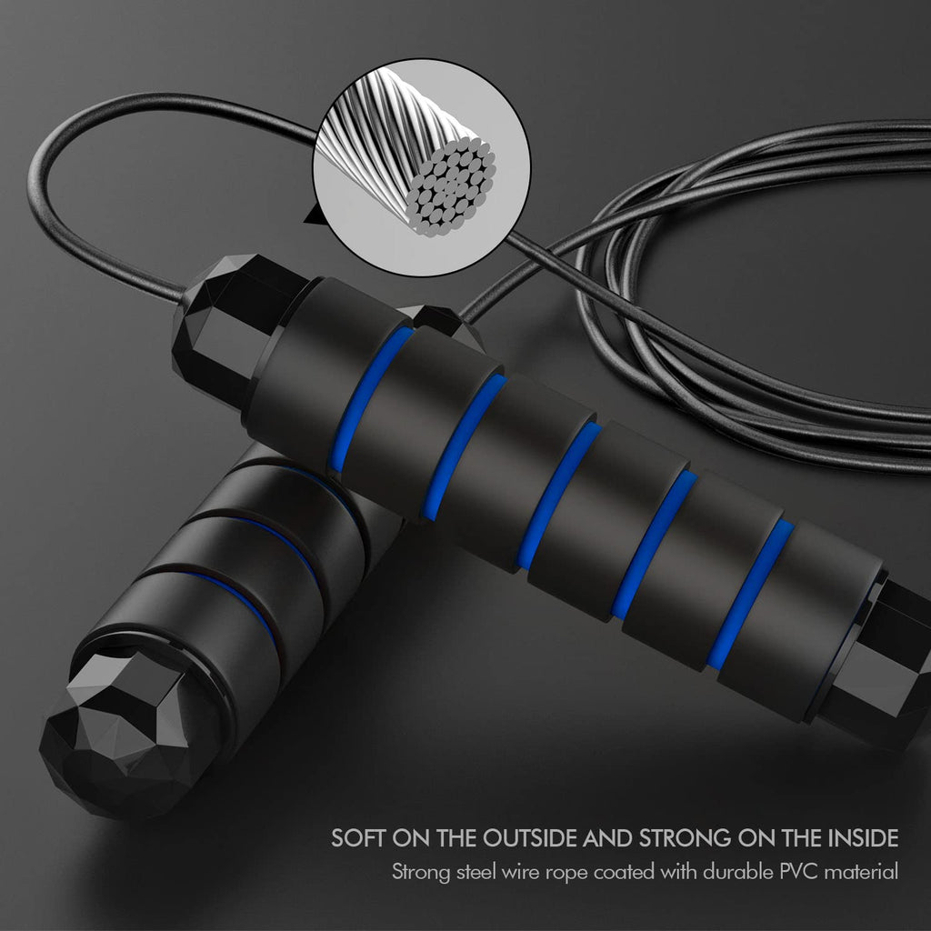 Speed Jump Rope – Tangle-Free Adjustable Cable with Ball Bearings for Cardio & Fat Burning