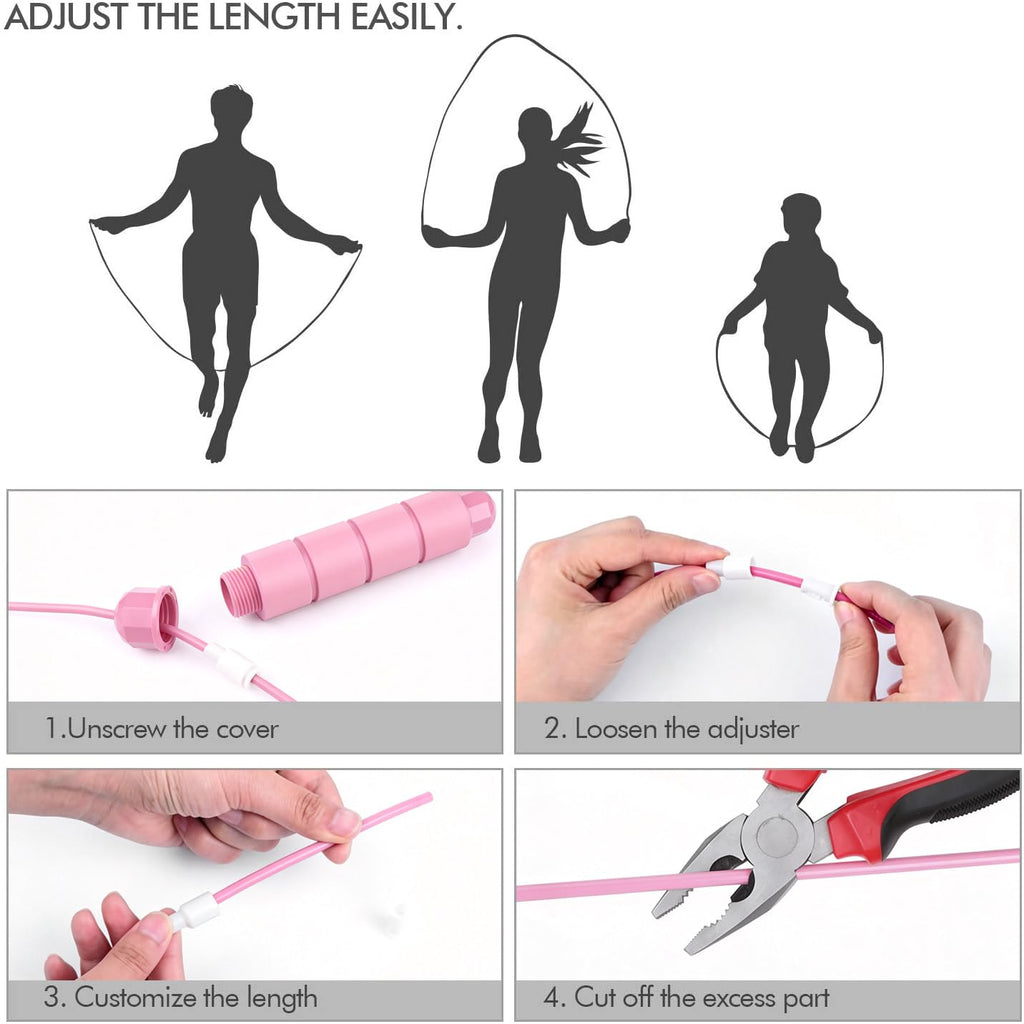 Speed Jump Rope – Tangle-Free Adjustable Cable with Ball Bearings for Cardio & Fat Burning