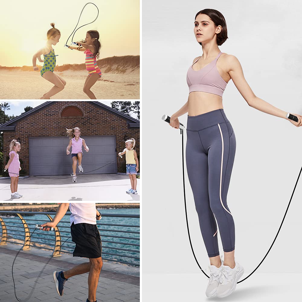 Jump Rope with Counter – Adjustable Speed Skipping Rope with Ball Bearings