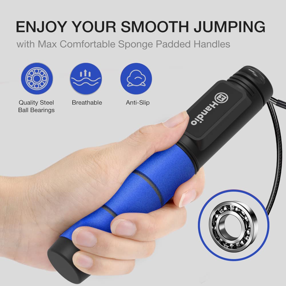 Jump Rope with Counter – Adjustable Speed Skipping Rope with Ball Bearings