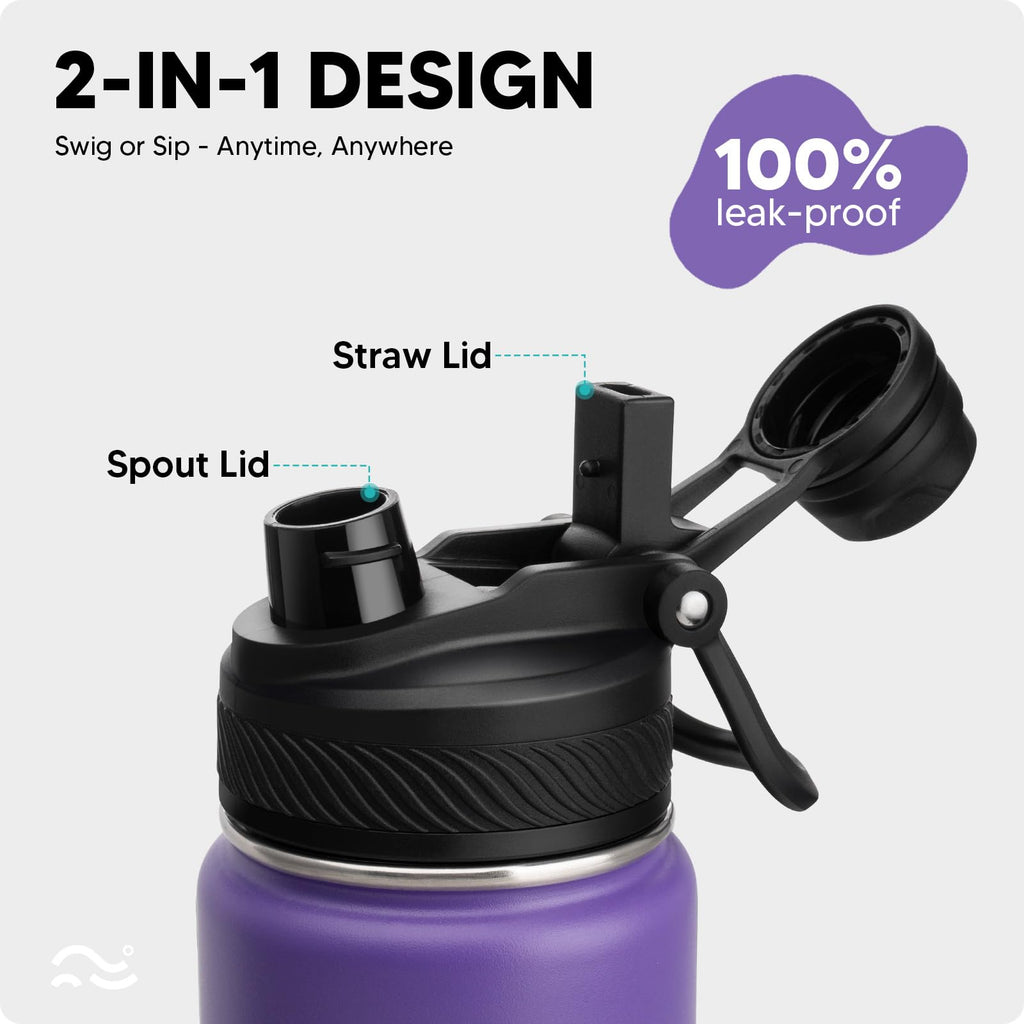 Insulated Water Bottle with Silicone Boot – 24 oz, Cold 36 Hrs / Hot 18 Hrs