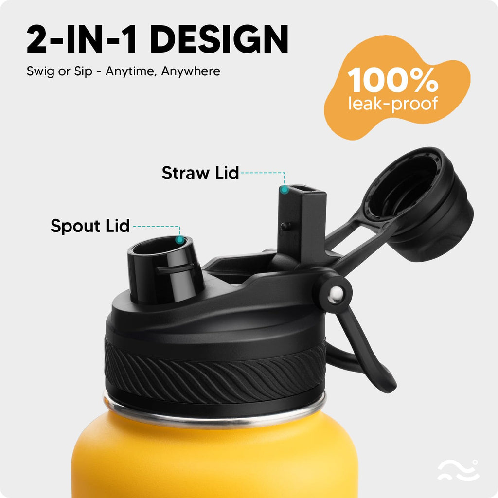 Insulated Water Bottle with Silicone Boot – 24 oz, Cold 36 Hrs / Hot 18 Hrs