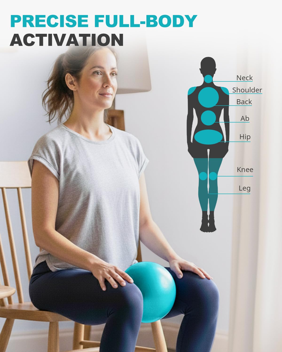 Exercise Ball for Yoga, Pilates & Core – Anti-Burst Stability Ball with Quick Pump