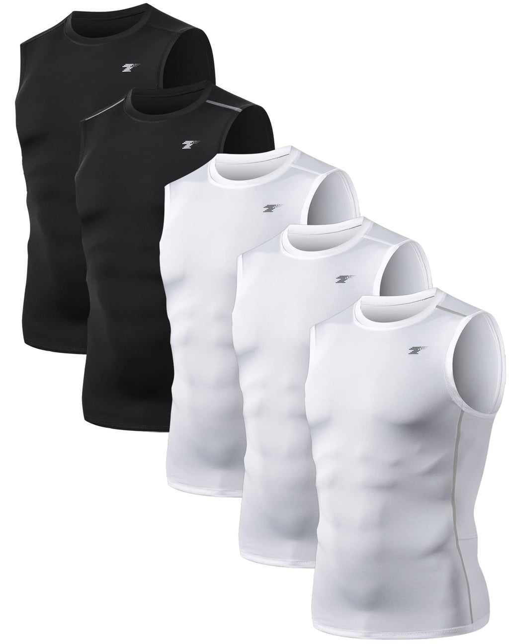 Men's Compression Tank Tops 5-Pack – Sleeveless Athletic Base Layer Shirts