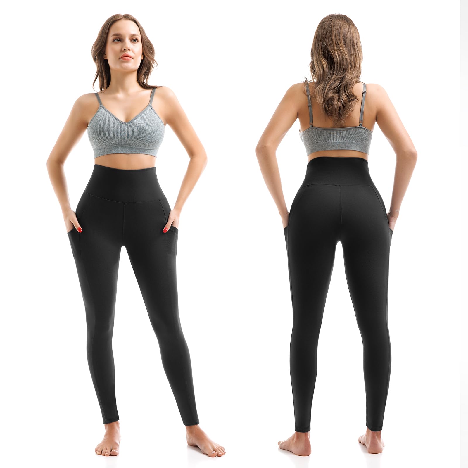 Women's High-Waisted Leggings with Pockets – Buttery-Soft Yoga Pants