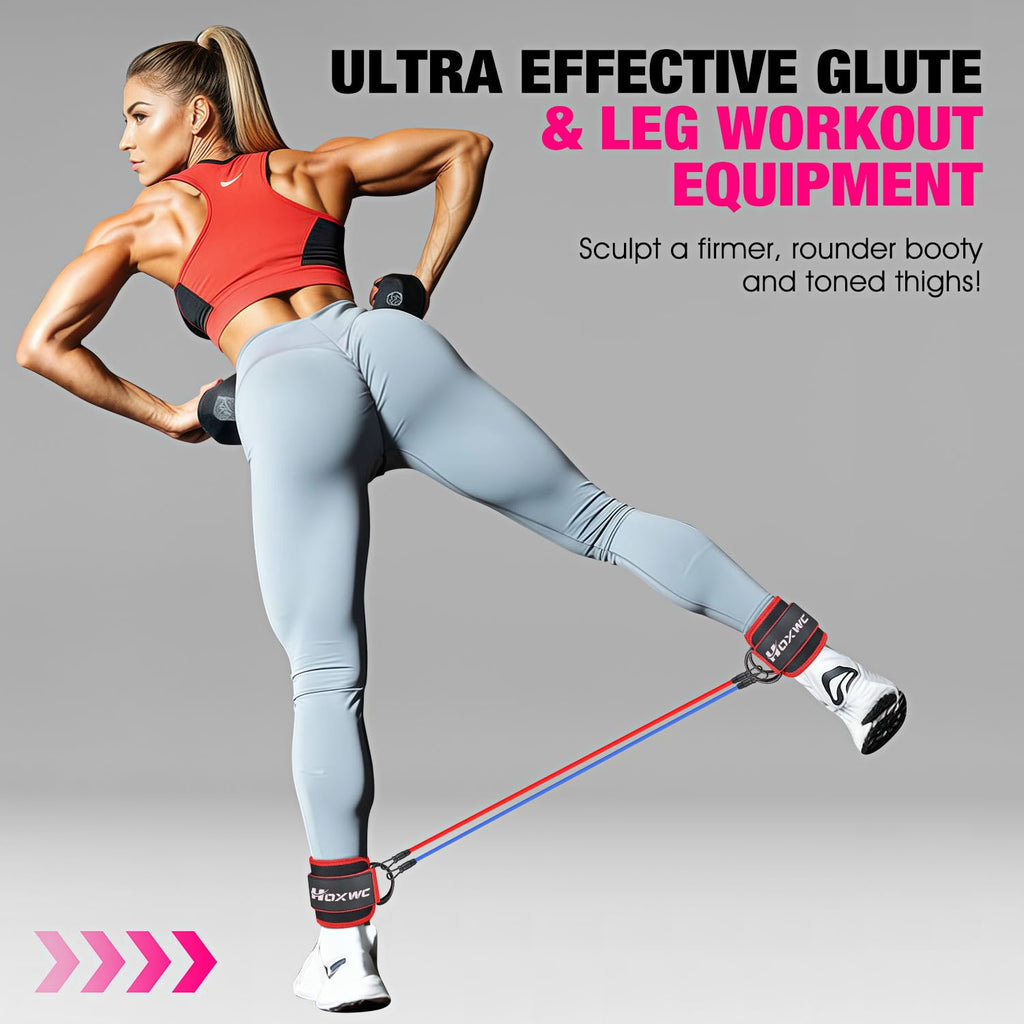 Ankle Resistance Bands with Cuffs – Glute & Leg Booty Workout Bands