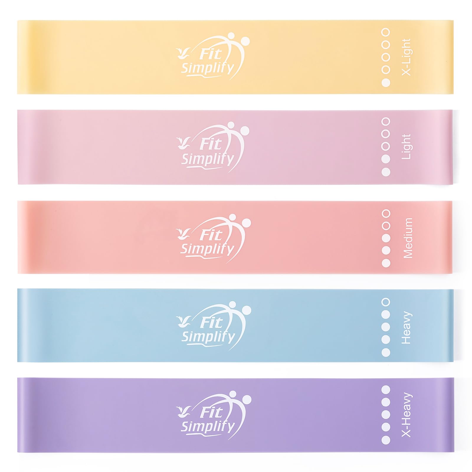 Resistance Loop Bands Set of 5 – Exercise Bands with Guide & Carry Bag
