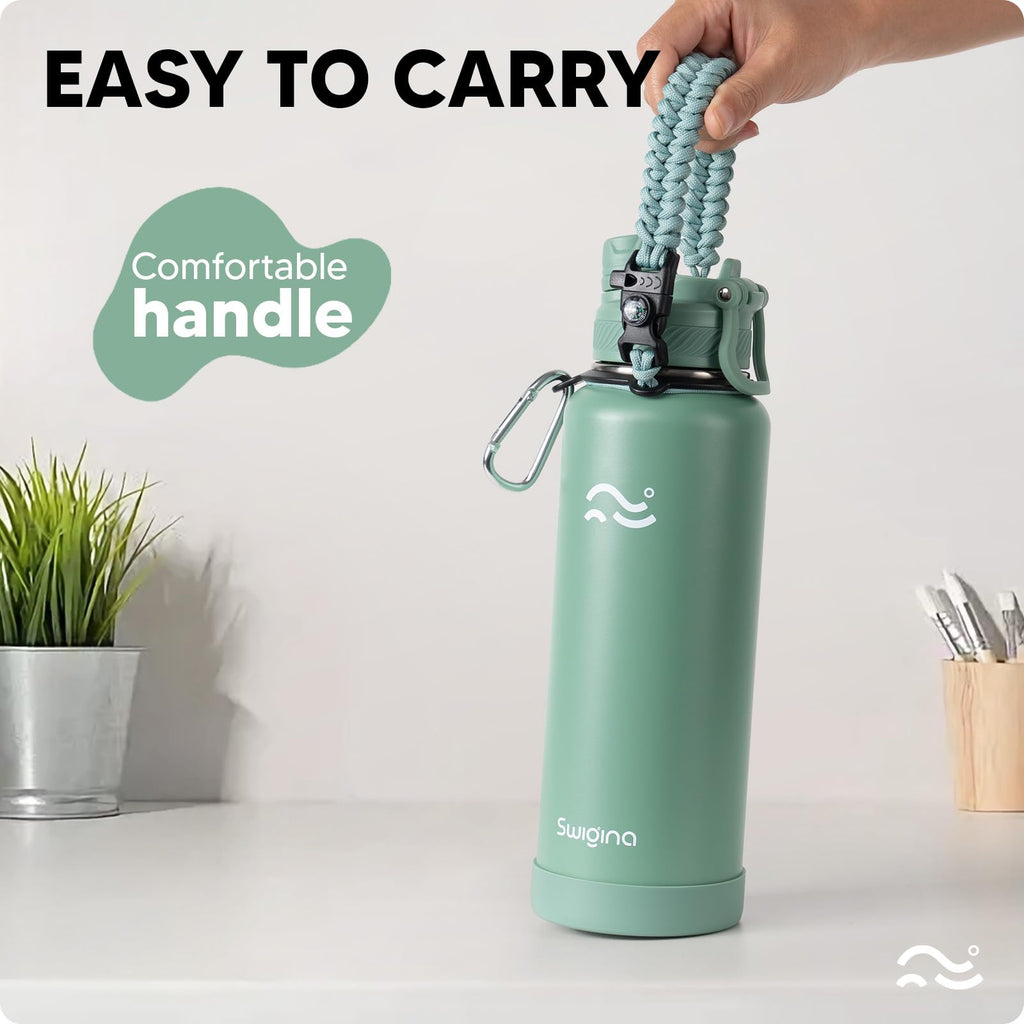 Insulated Water Bottle with Silicone Boot – 24 oz, Cold 36 Hrs / Hot 18 Hrs