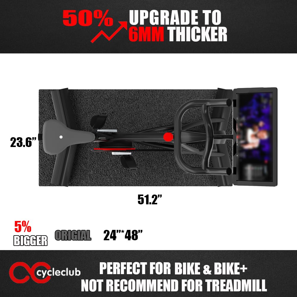 Exercise Bike & Treadmill Floor Mat – 6mm Hardwood Floor & Carpet Protector