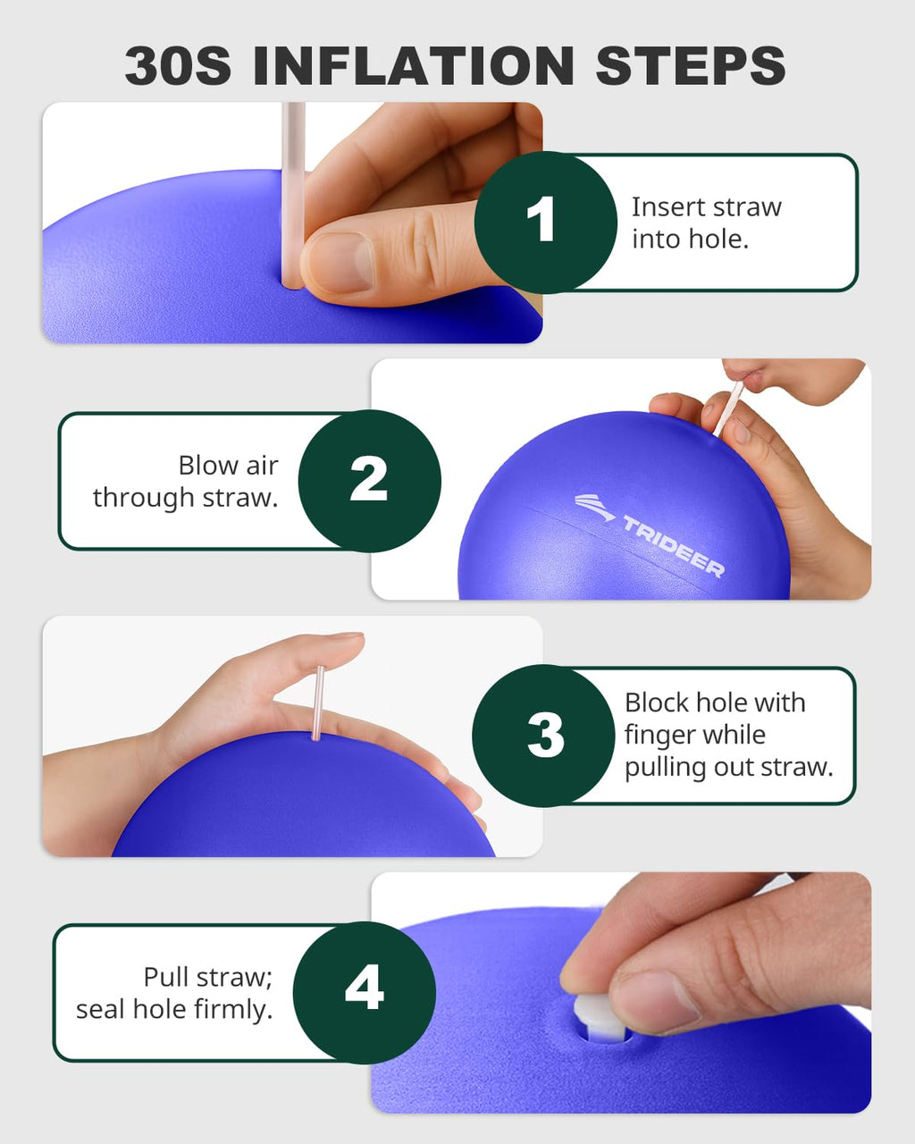 Exercise Ball for Yoga, Pilates & Core – Anti-Burst Stability Ball with Quick Pump