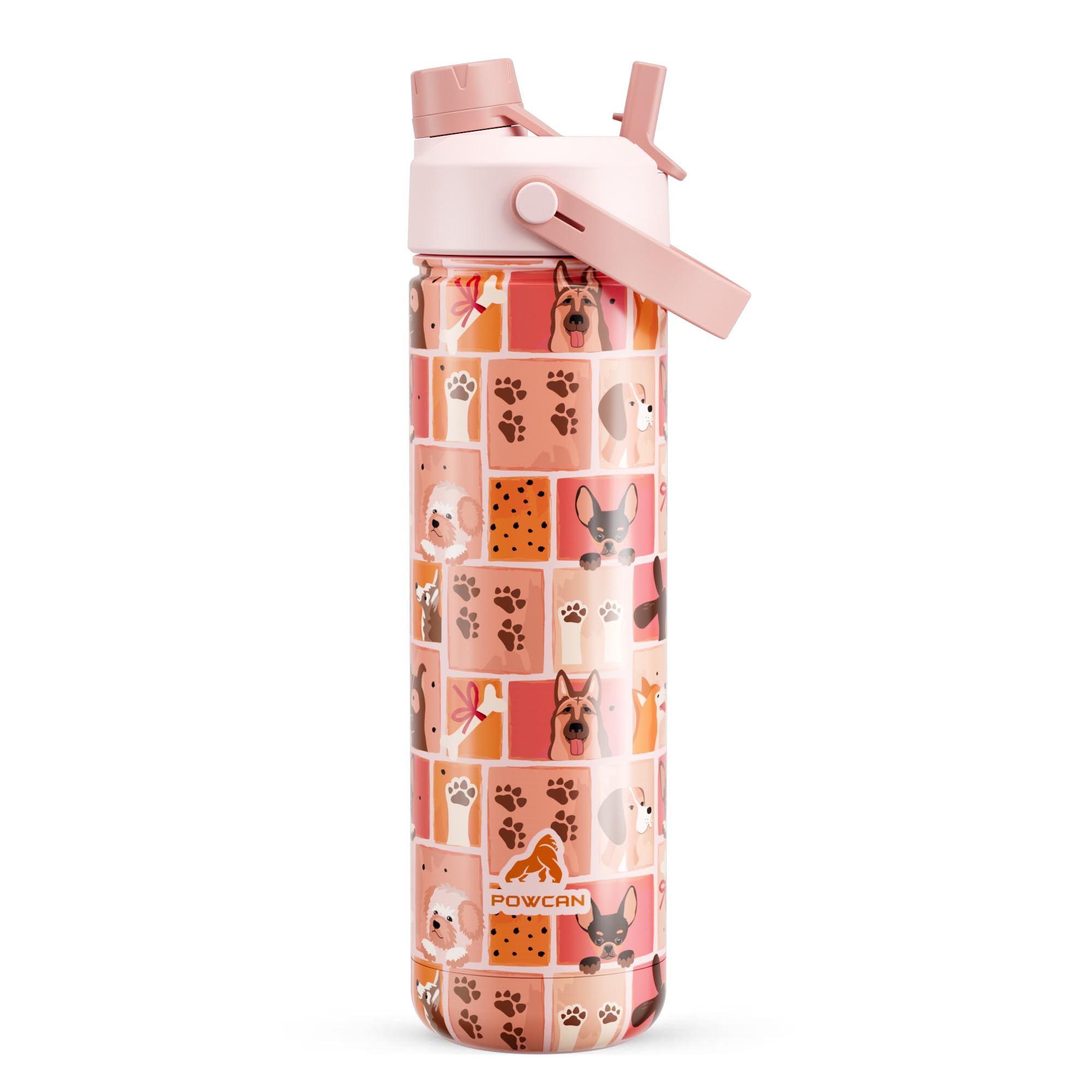 40 oz Insulated Water Bottle – 2-in-1 Straw & Spout Lid, Keeps Cold 24 Hours