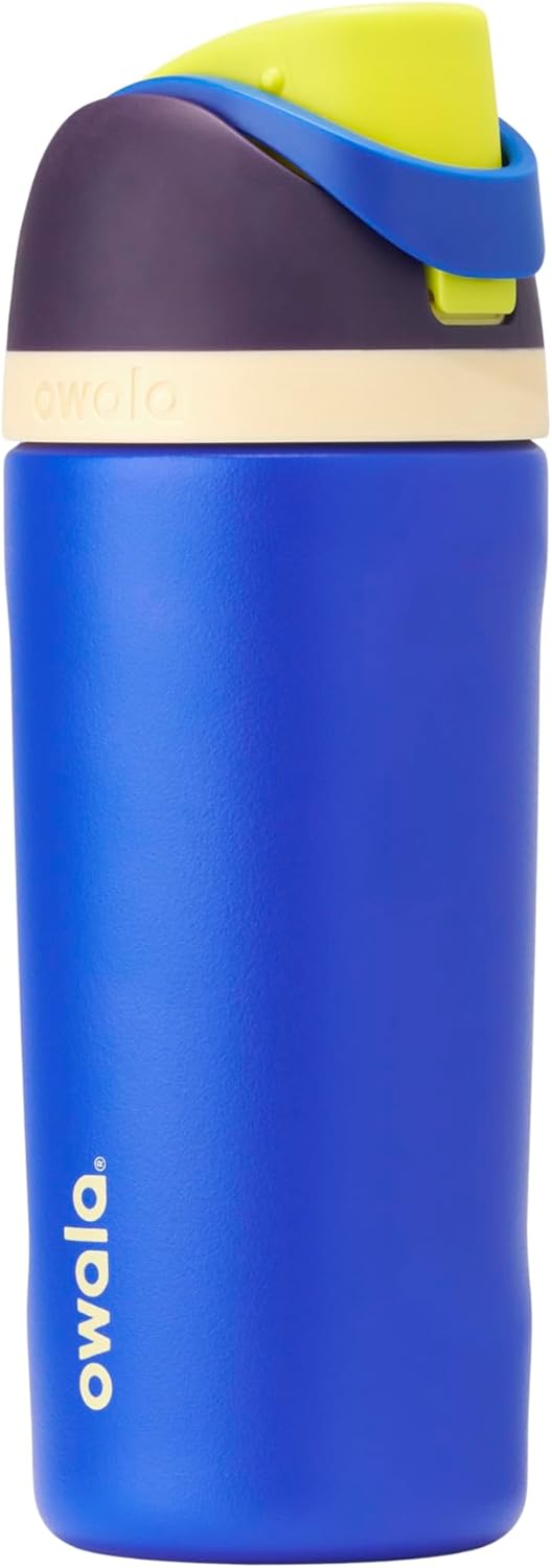 Insulated stainless steel water bottle with straw, 32 ounces