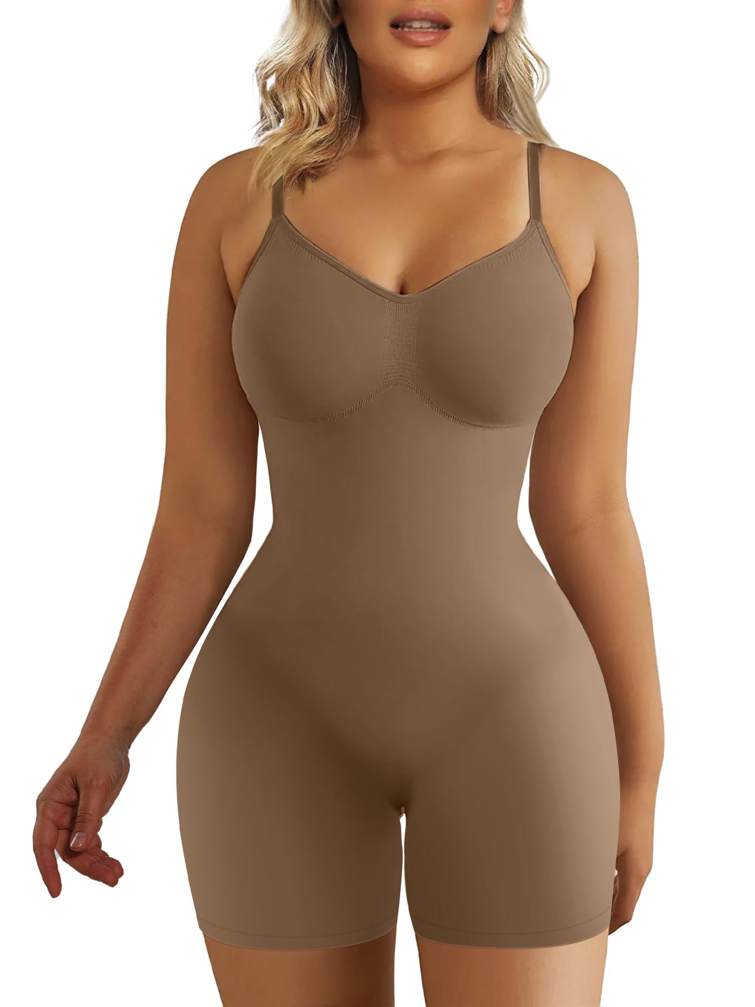 Tummy-Control Bodysuit Shaper – Mid-Thigh Body Shaper Shorts for a Lifted Look