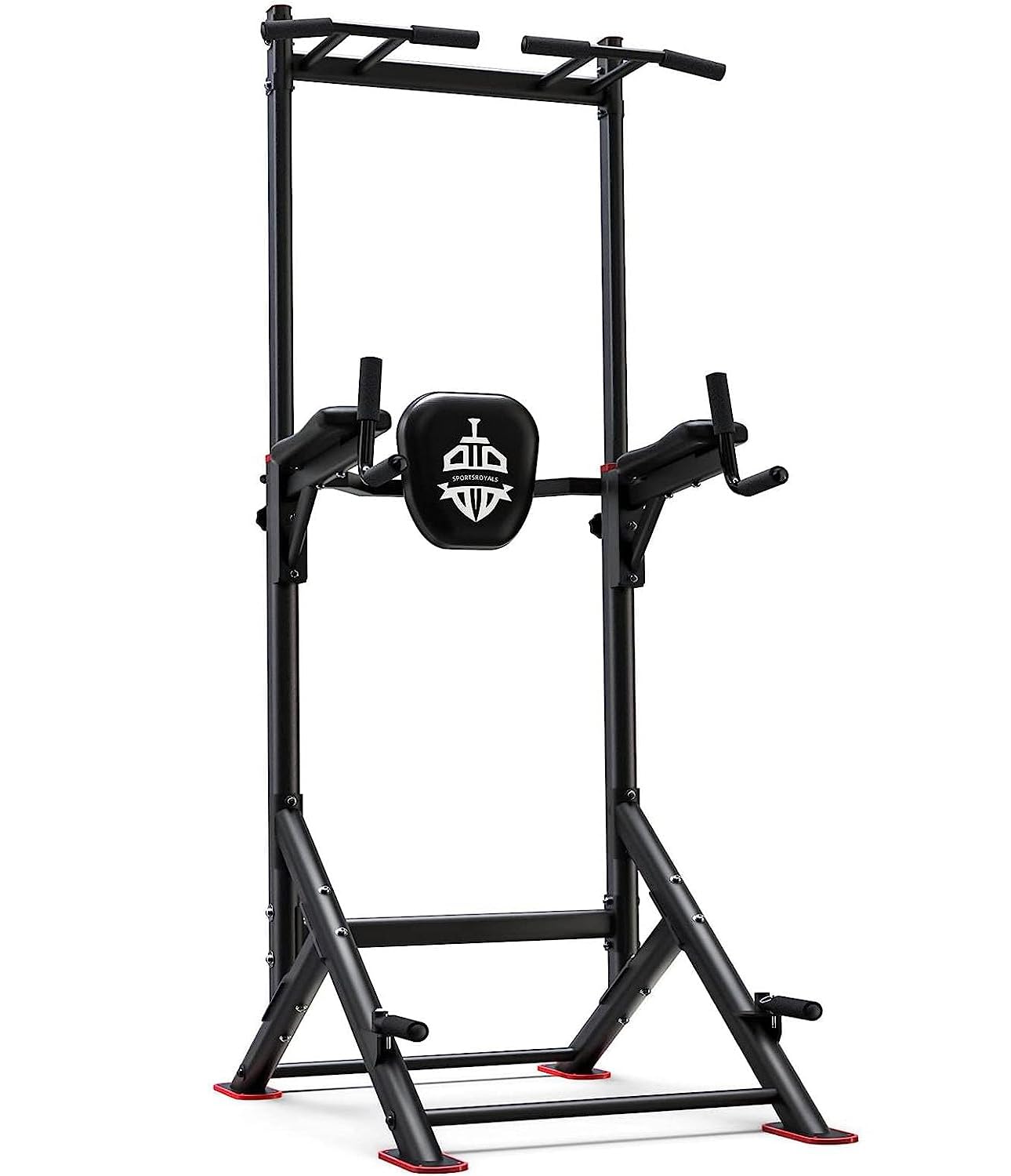 Power tower pull up and dip station for home gym strength training