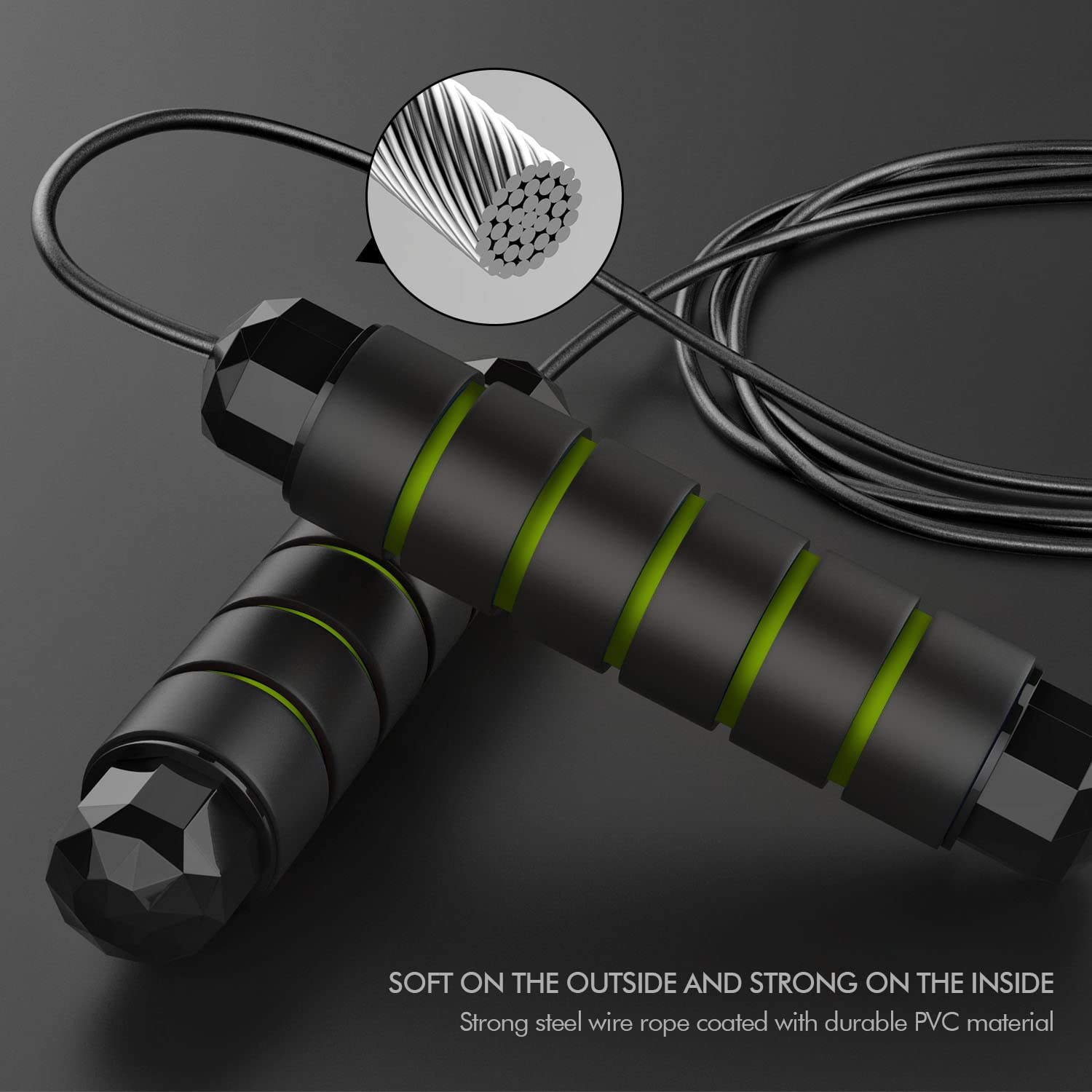 Speed Jump Rope – Tangle-Free Adjustable Cable with Ball Bearings for Cardio & Fat Burning