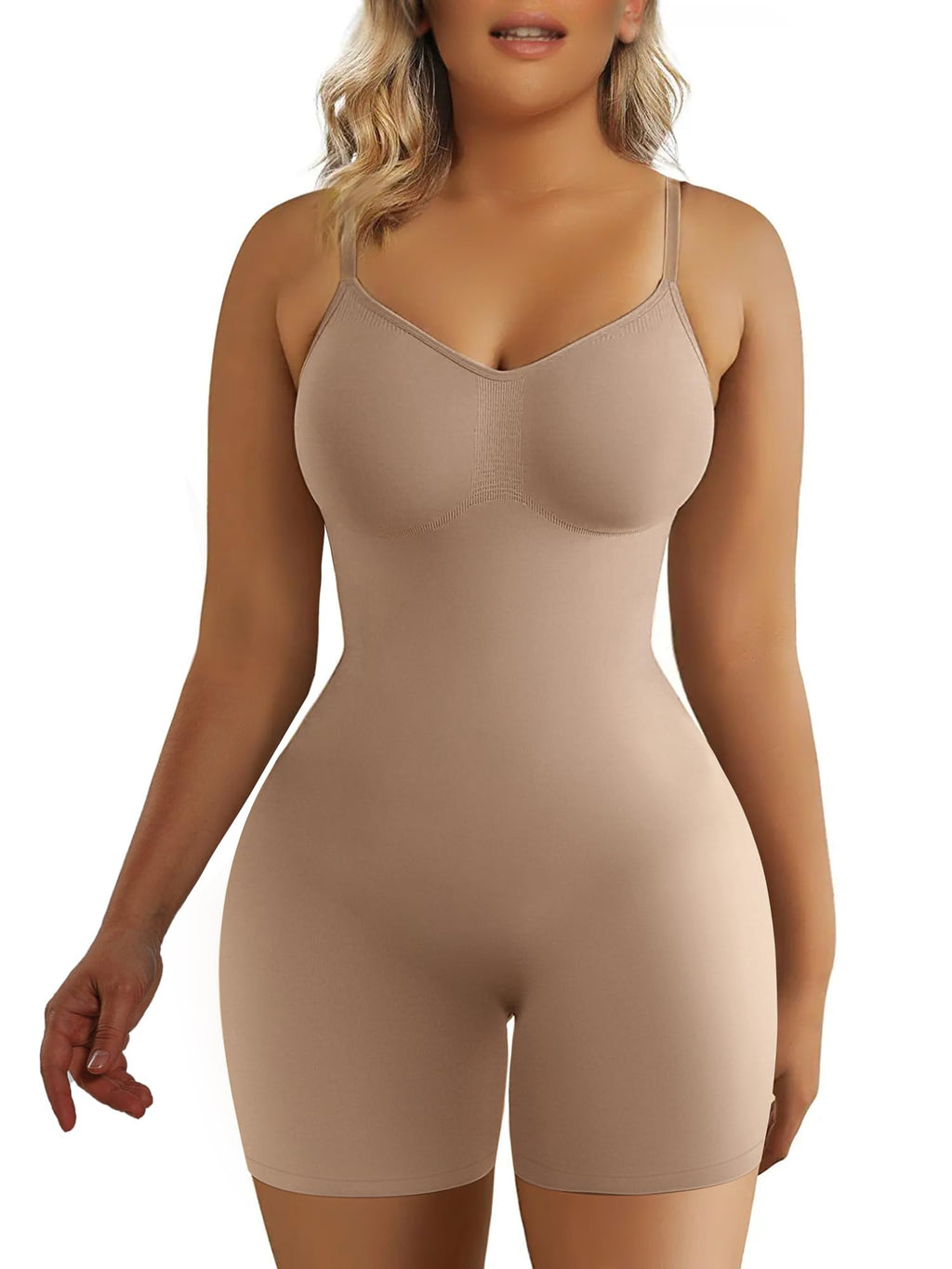 Tummy-Control Bodysuit Shaper – Mid-Thigh Body Shaper Shorts for a Lifted Look