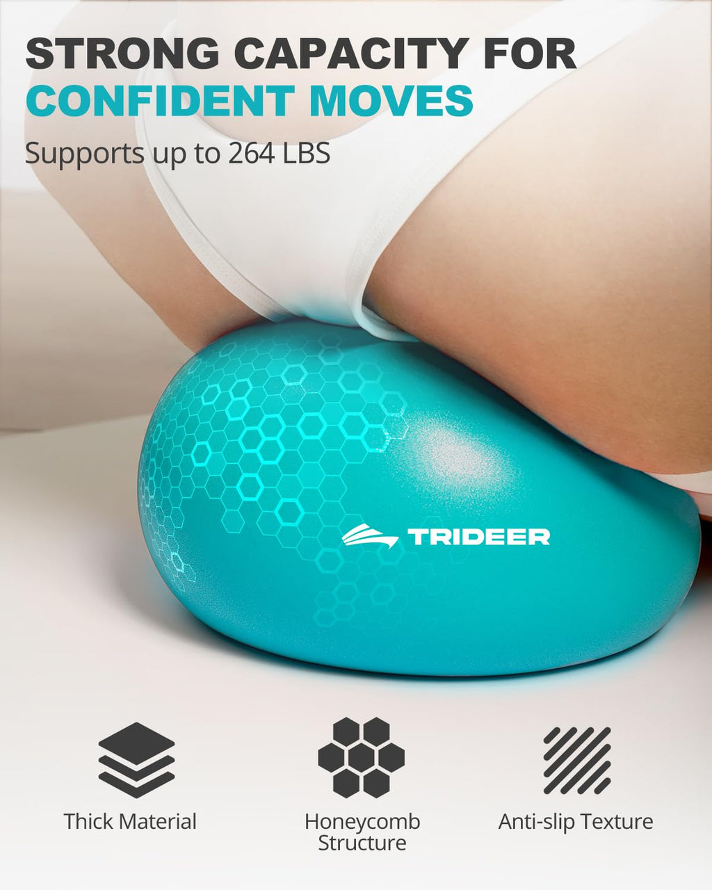 Exercise Ball for Yoga, Pilates & Core – Anti-Burst Stability Ball with Quick Pump
