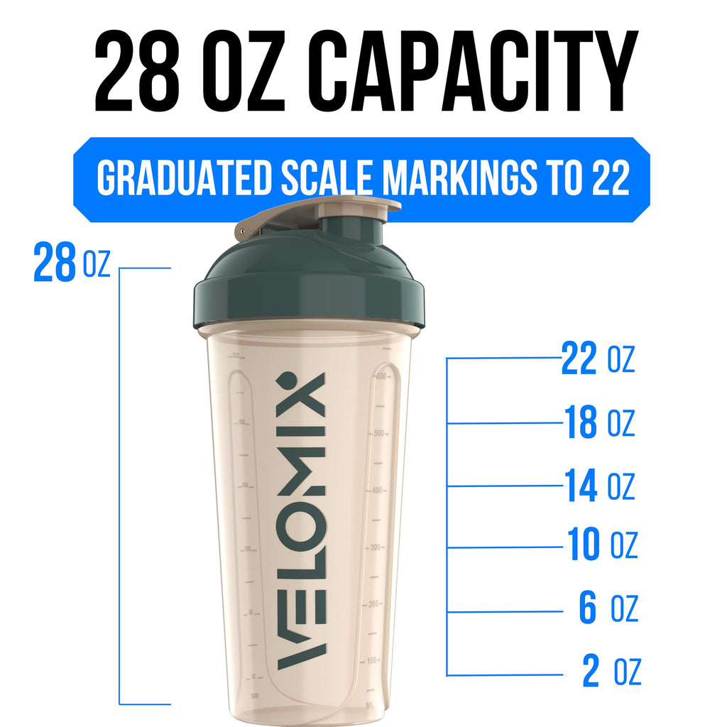Protein Shaker Bottles 2-Pack – 28 oz Leak-Proof Shaker Cups with Wire Whisks