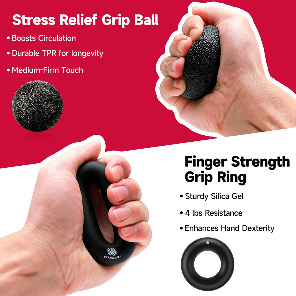 Hand Grip Strengthener Kit – 5-Pack Adjustable Forearm & Grip Trainer