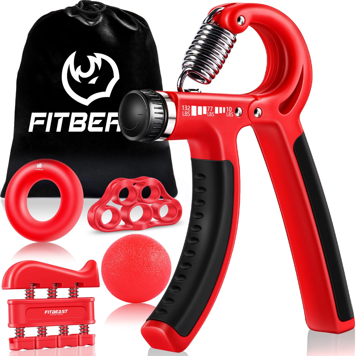 Hand Grip Strengthener Kit – 5-Pack Adjustable Forearm & Grip Trainer