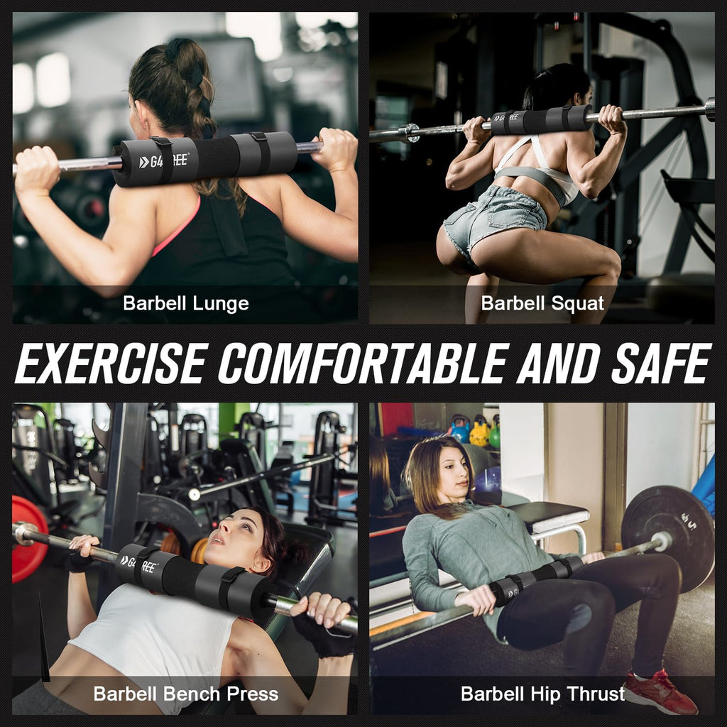 9-Piece Barbell Pad Set – Squat & Hip Thrust Cushion with Resistance Bands & Straps
