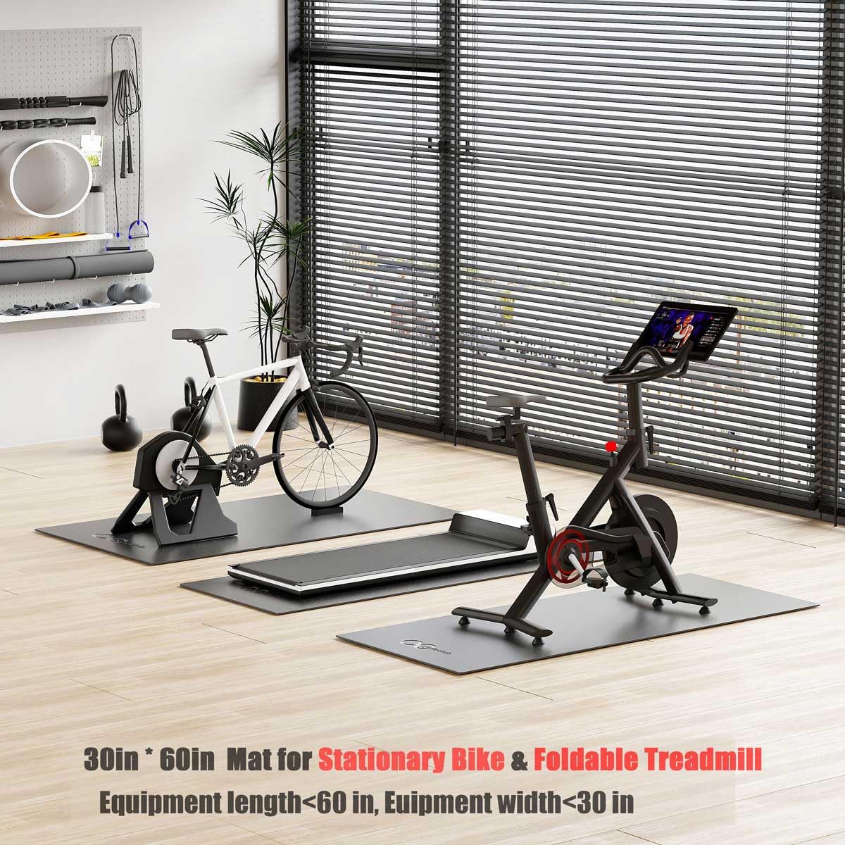 Exercise Bike & Treadmill Floor Mat – 6mm Hardwood Floor & Carpet Protector