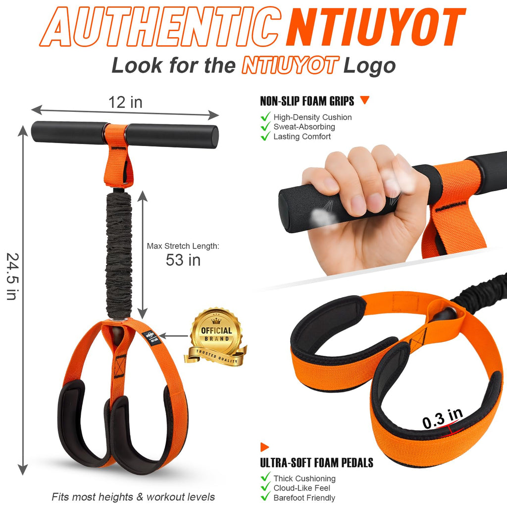 Pedal Resistance Band with Handles – Full Body Home Workout & Physical Therapy Trainer