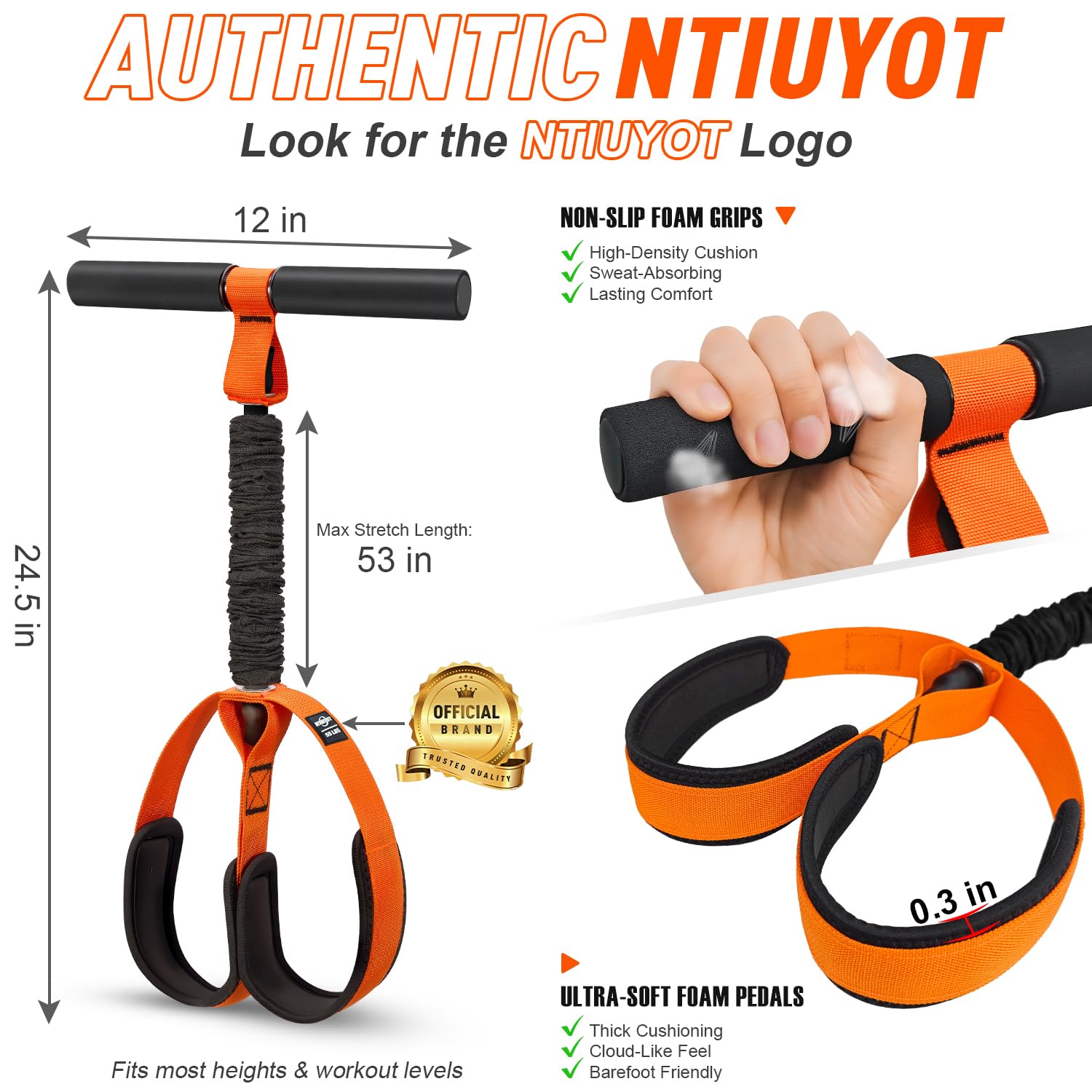 Pedal Resistance Band with Handles – Full Body Home Workout & Physical Therapy Trainer