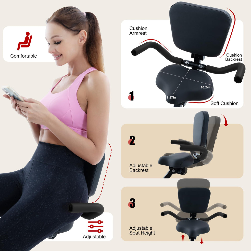 5-in-1 Foldable Exercise Bike – 16-Level Magnetic Indoor Cycling Bike, 350 lb Capacity