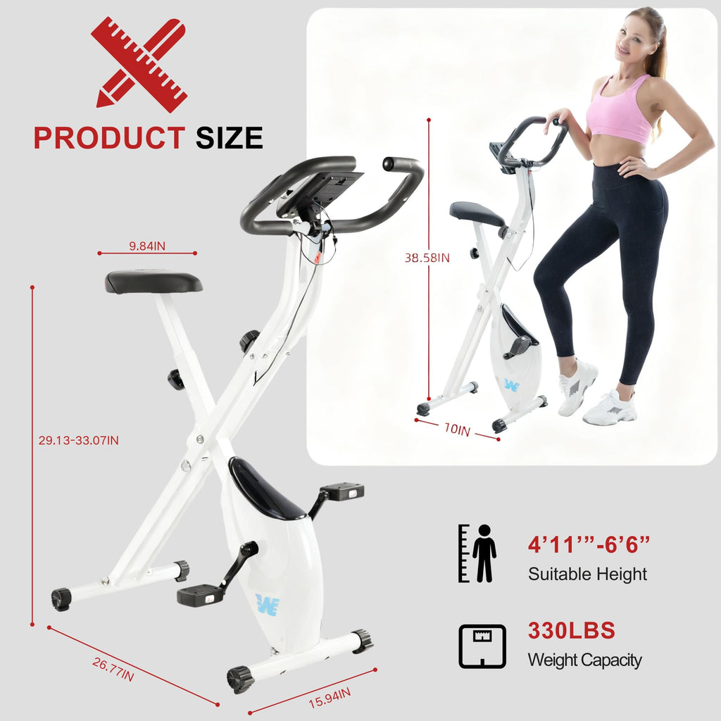 5-in-1 Foldable Exercise Bike – 16-Level Magnetic Indoor Cycling Bike, 350 lb Capacity