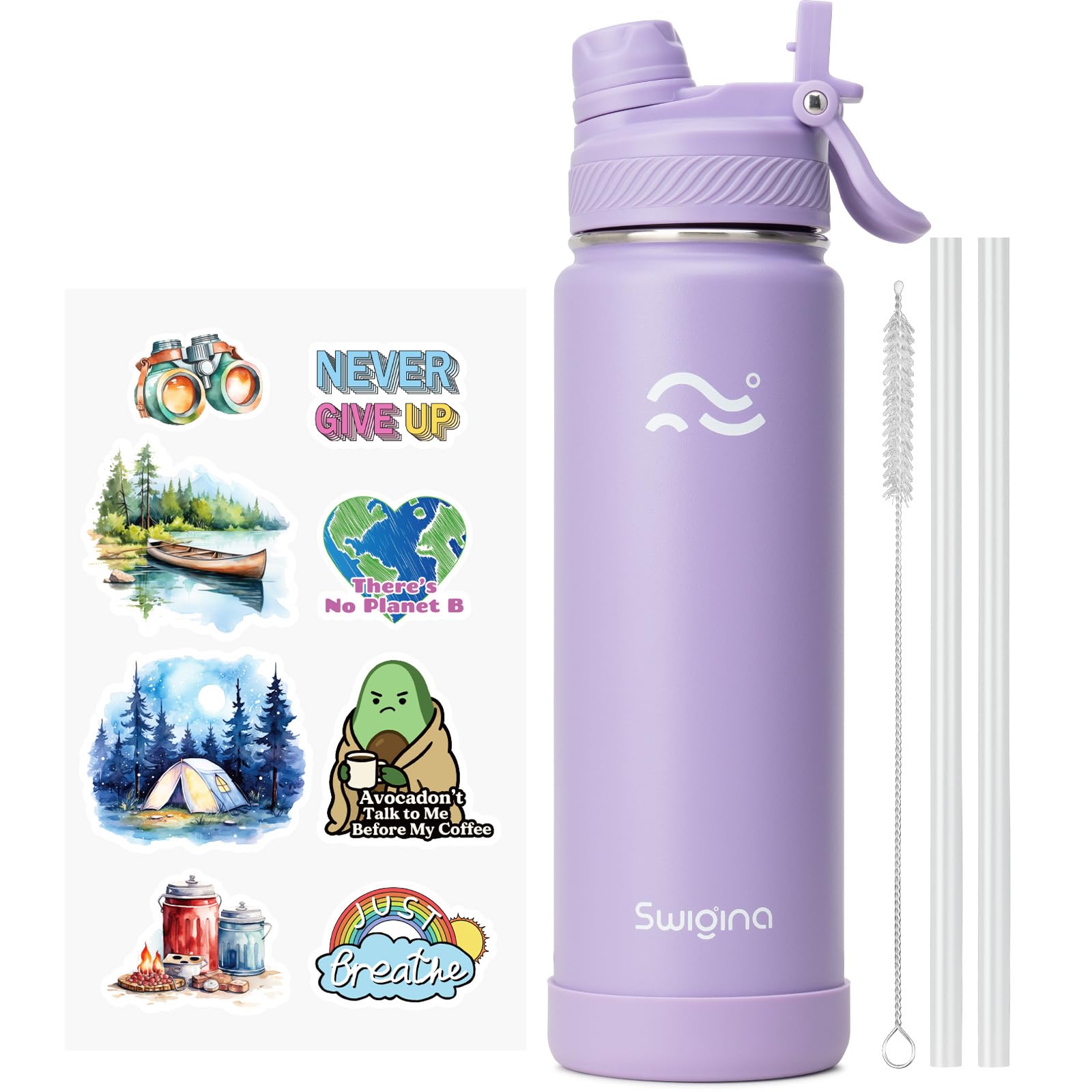 Insulated Water Bottle with Silicone Boot – 24 oz, Cold 36 Hrs / Hot 18 Hrs