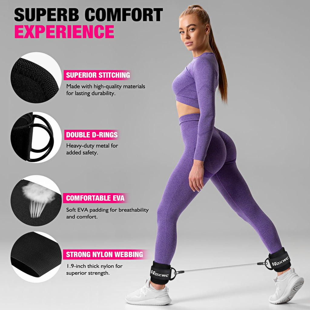 Ankle Resistance Bands with Cuffs – Glute & Leg Booty Workout Bands