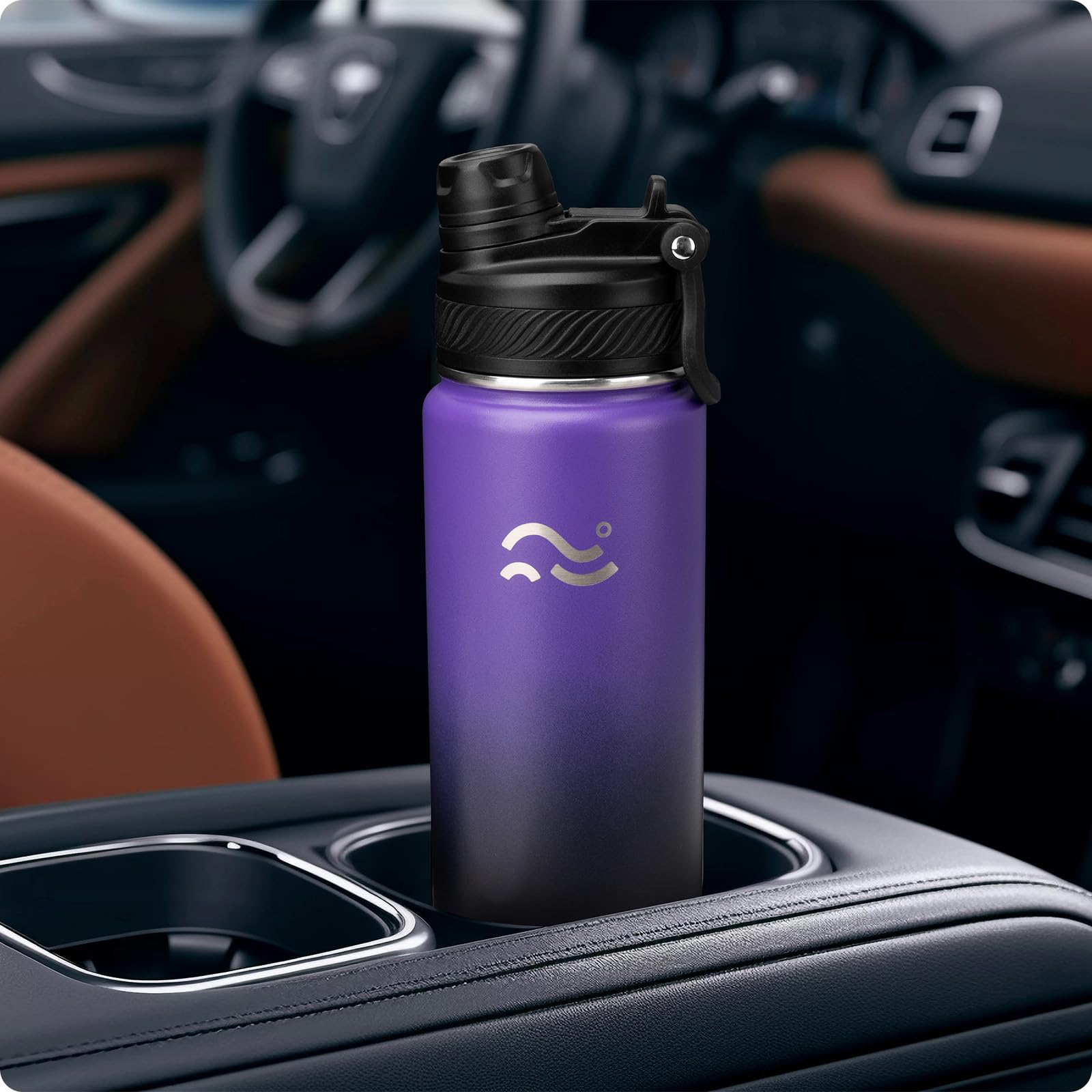 Insulated Water Bottle with Silicone Boot – 24 oz, Cold 36 Hrs / Hot 18 Hrs