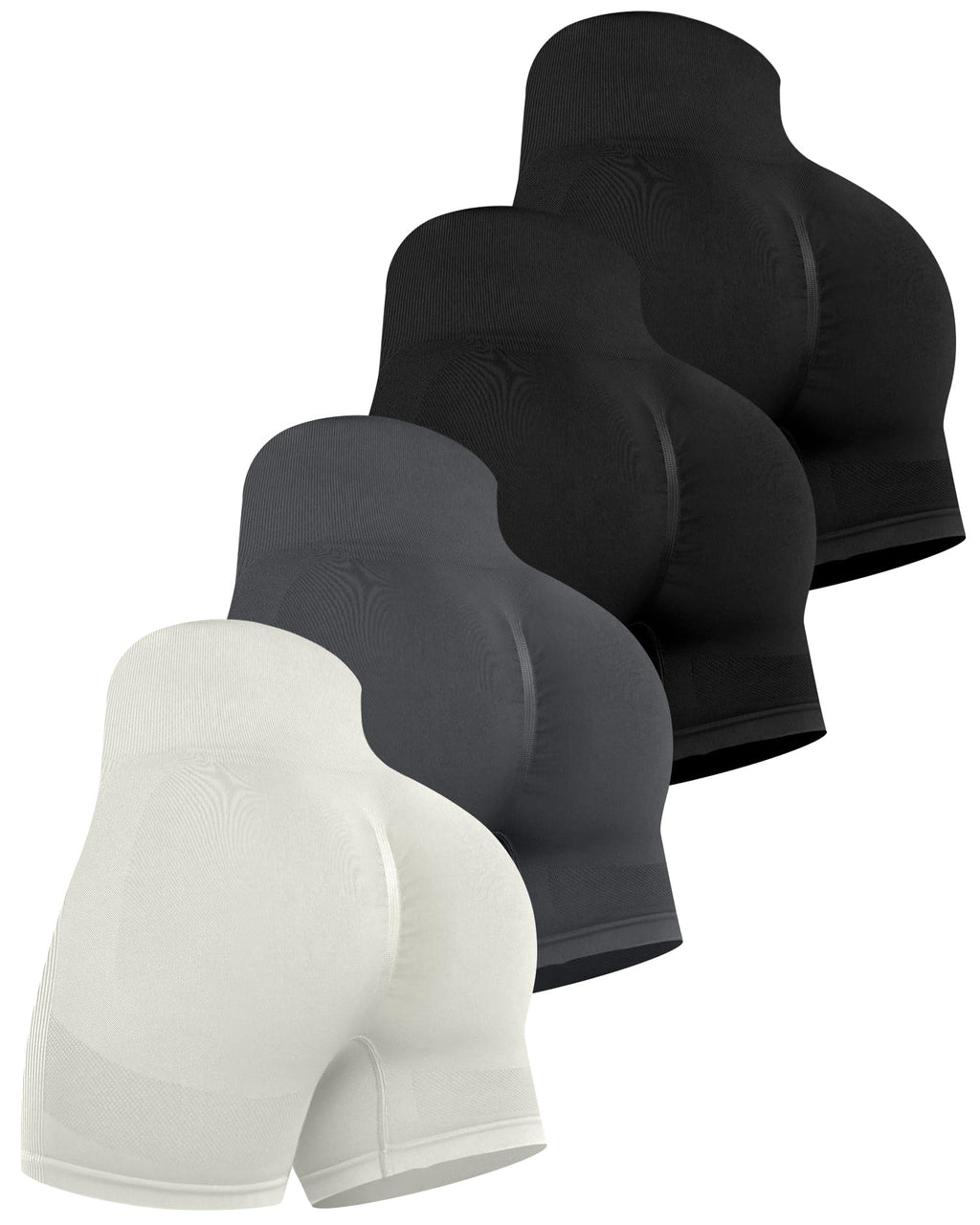 Women's High-Waisted Workout Shorts Set – Butt-Lifting Seamless Gym Shorts (4-Pack)