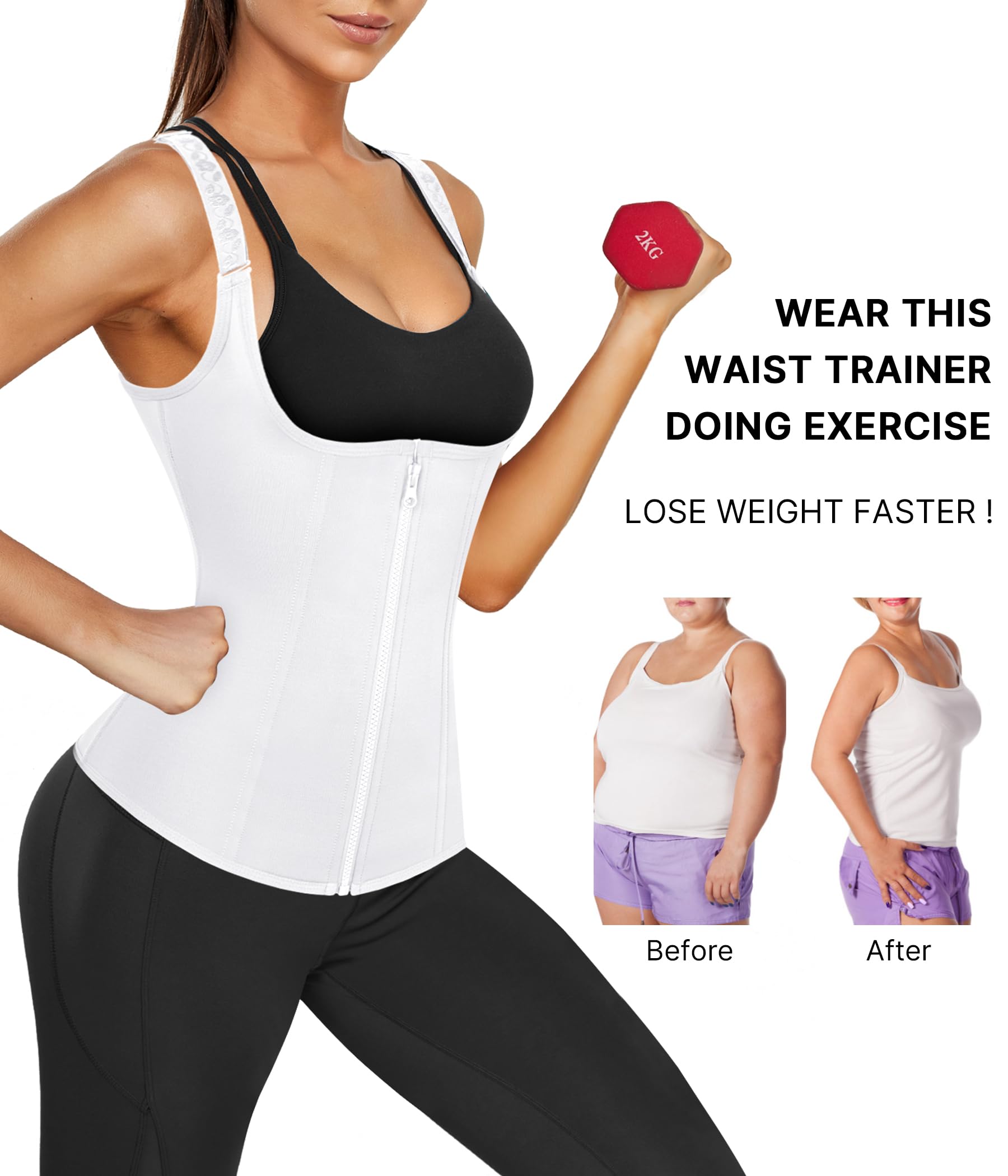 Waist Trainer Corset with Zipper – Adjustable Tummy-Control Shapewear for Women