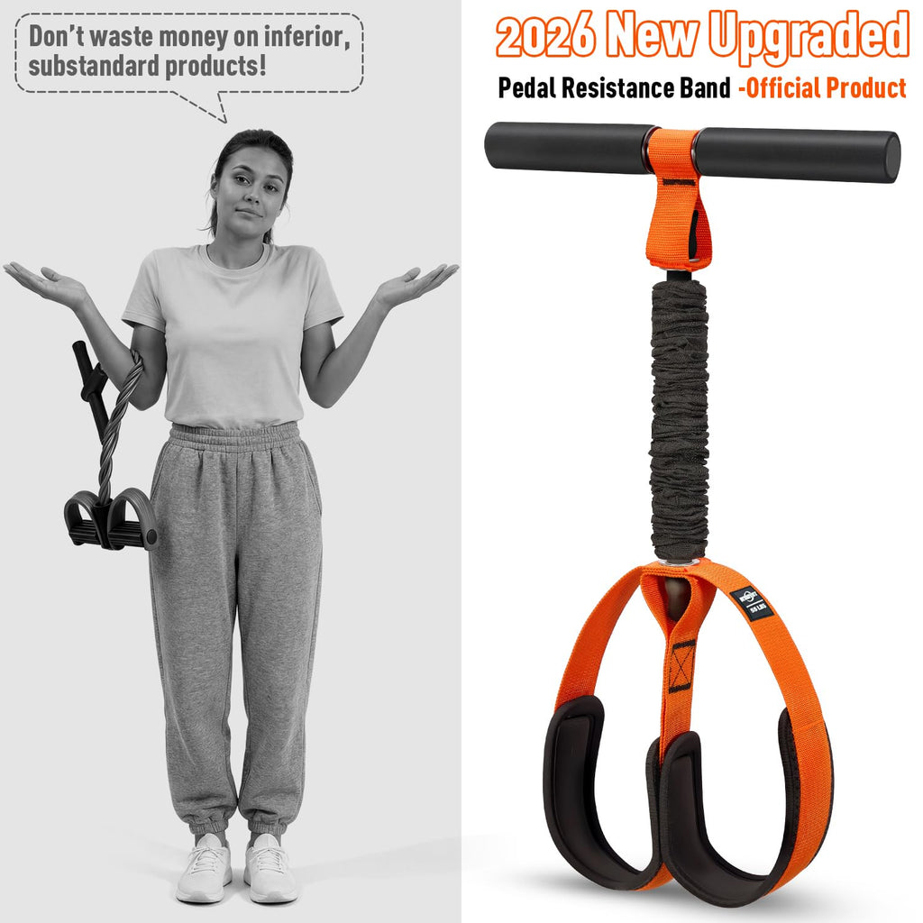 Pedal Resistance Band with Handles – Full Body Home Workout & Physical Therapy Trainer