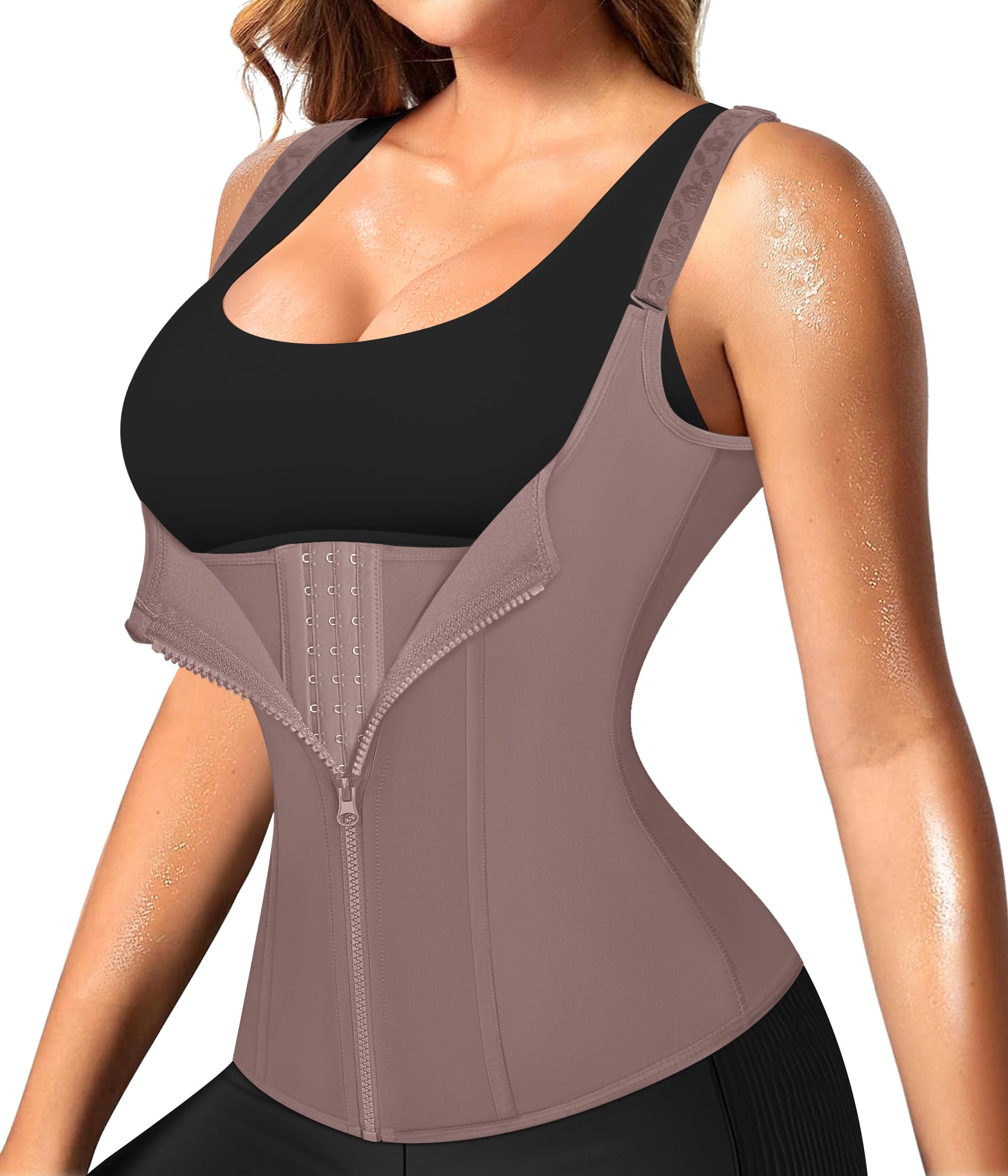 Waist Trainer Corset with Zipper – Adjustable Tummy-Control Shapewear for Women