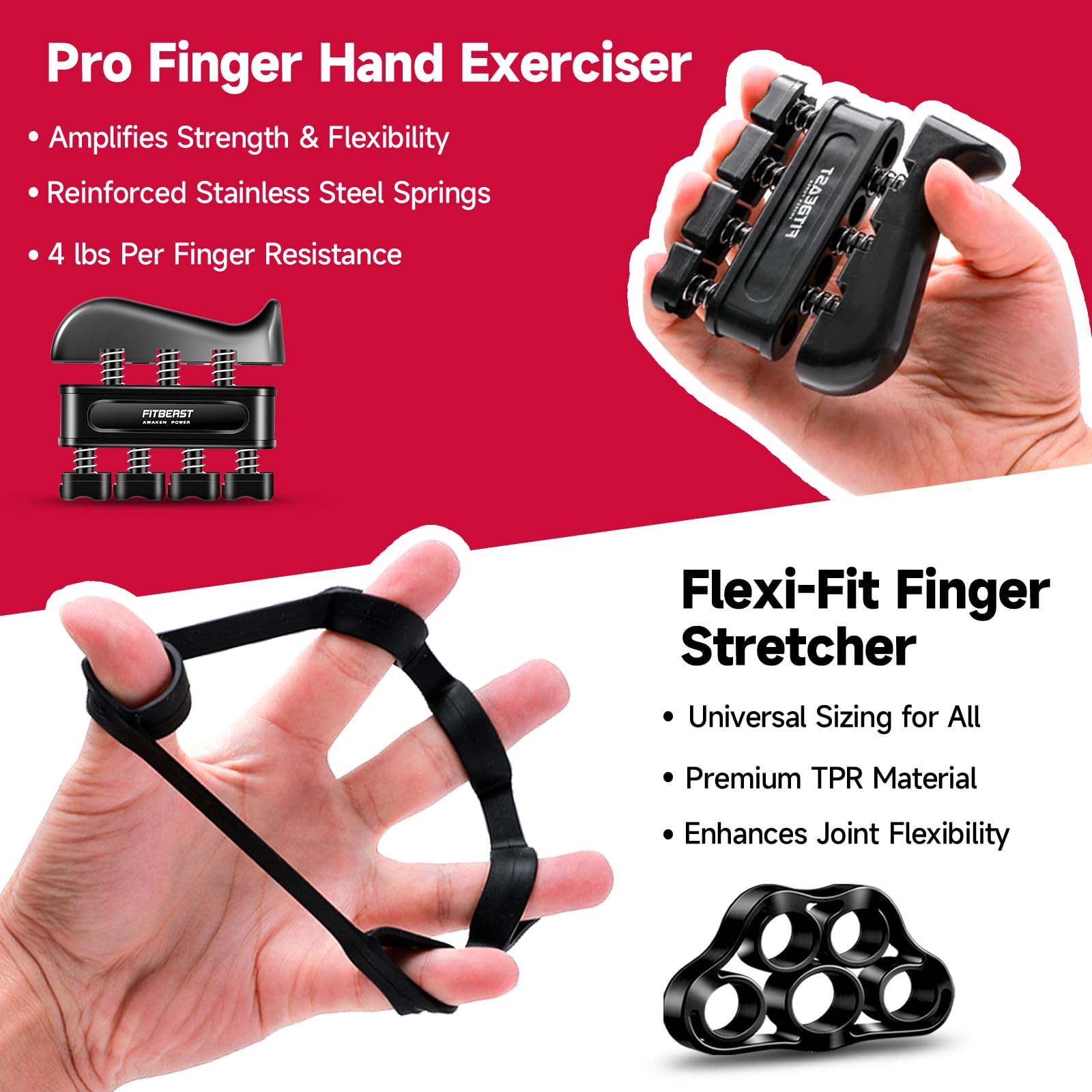 Hand Grip Strengthener Kit – 5-Pack Adjustable Forearm & Grip Trainer