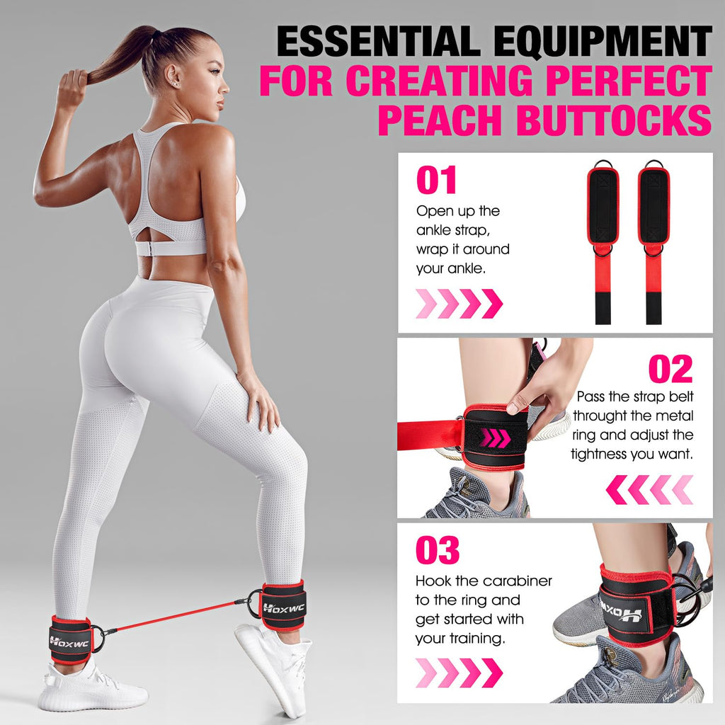 Ankle Resistance Bands with Cuffs – Glute & Leg Booty Workout Bands