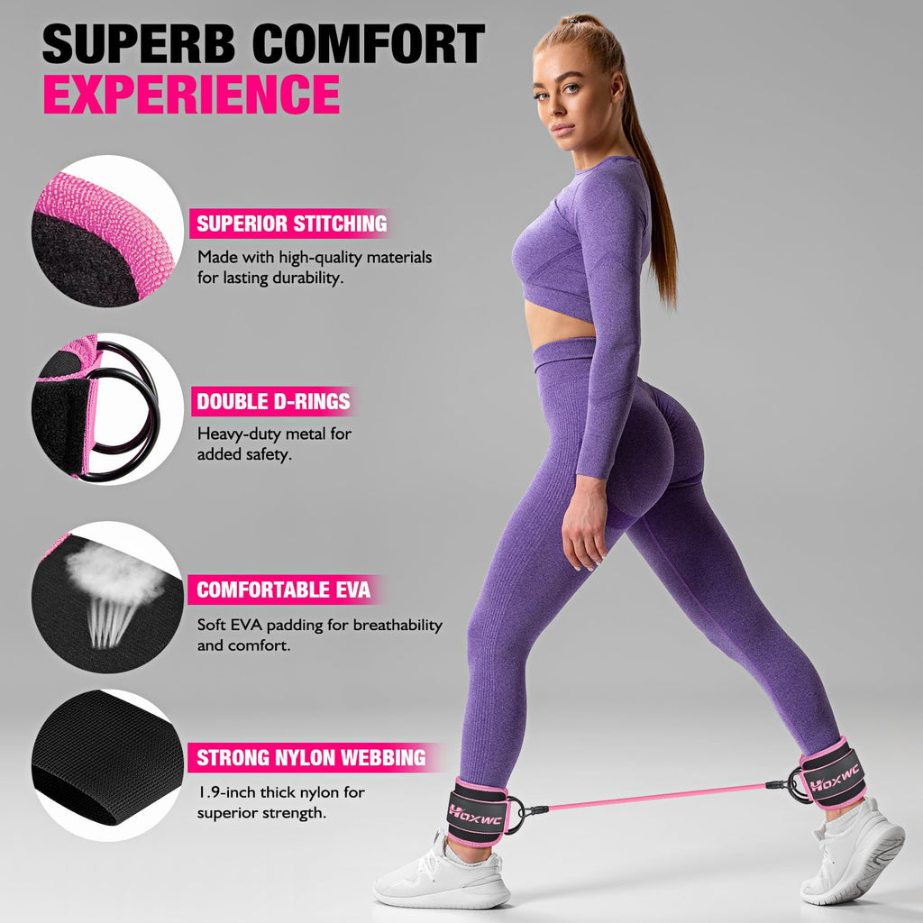 Ankle Resistance Bands with Cuffs – Glute & Leg Booty Workout Bands