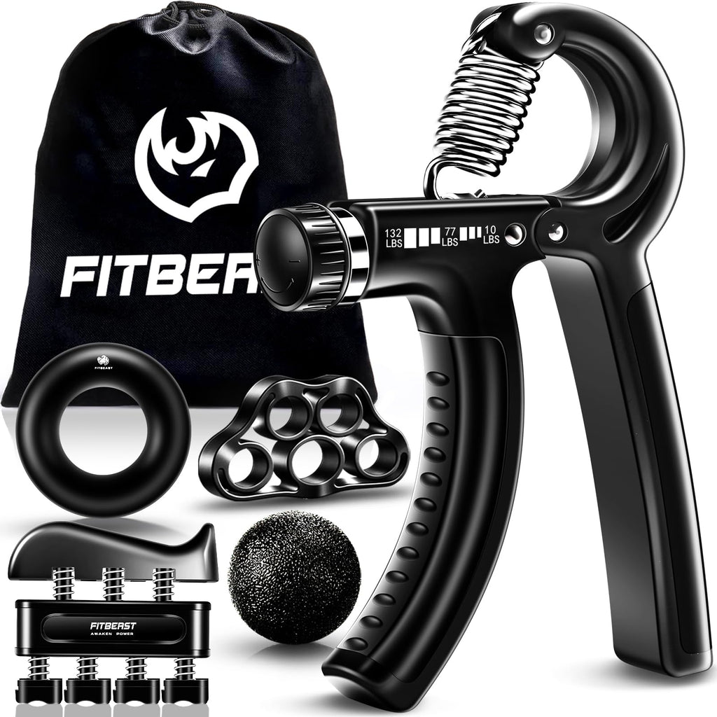 Hand Grip Strengthener Kit – 5-Pack Adjustable Forearm & Grip Trainer