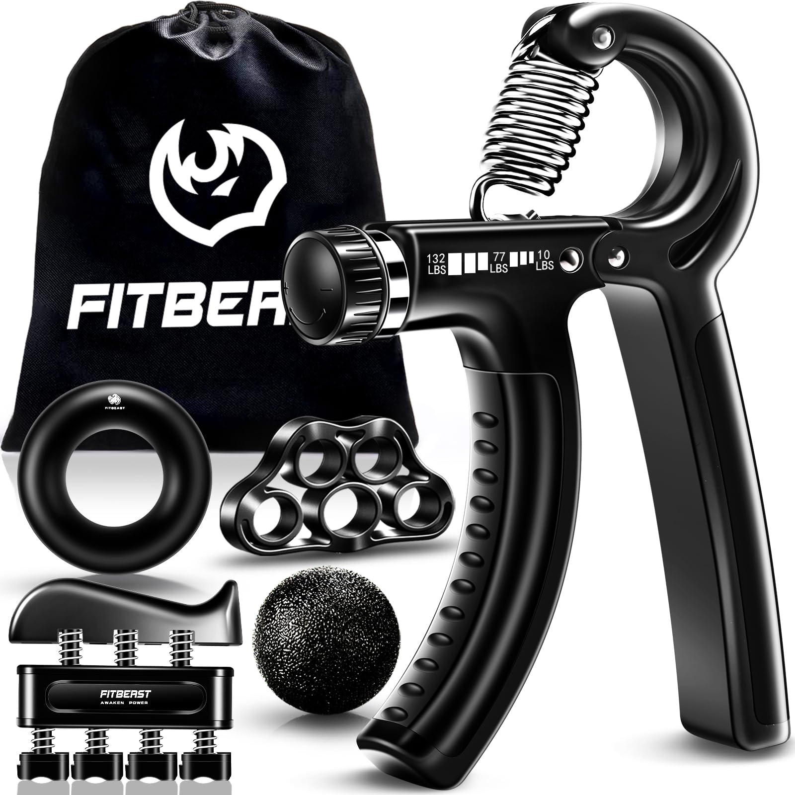 Hand Grip Strengthener Kit – 5-Pack Adjustable Forearm & Grip Trainer