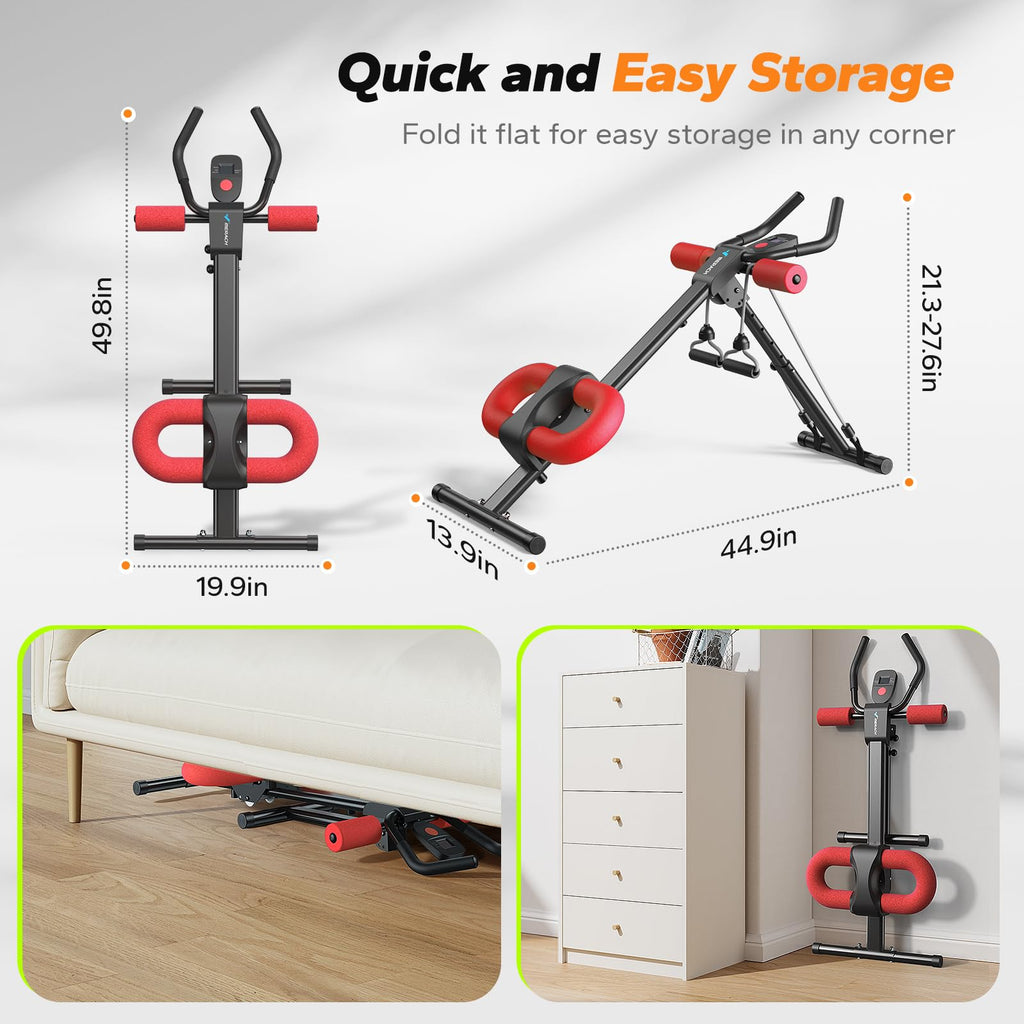 Foldable Ab Machine – Adjustable Core & Abdominal Trainer for Home Workouts