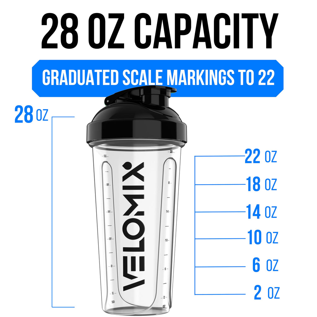 Protein Shaker Bottles 2-Pack – 28 oz Leak-Proof Shaker Cups with Wire Whisks