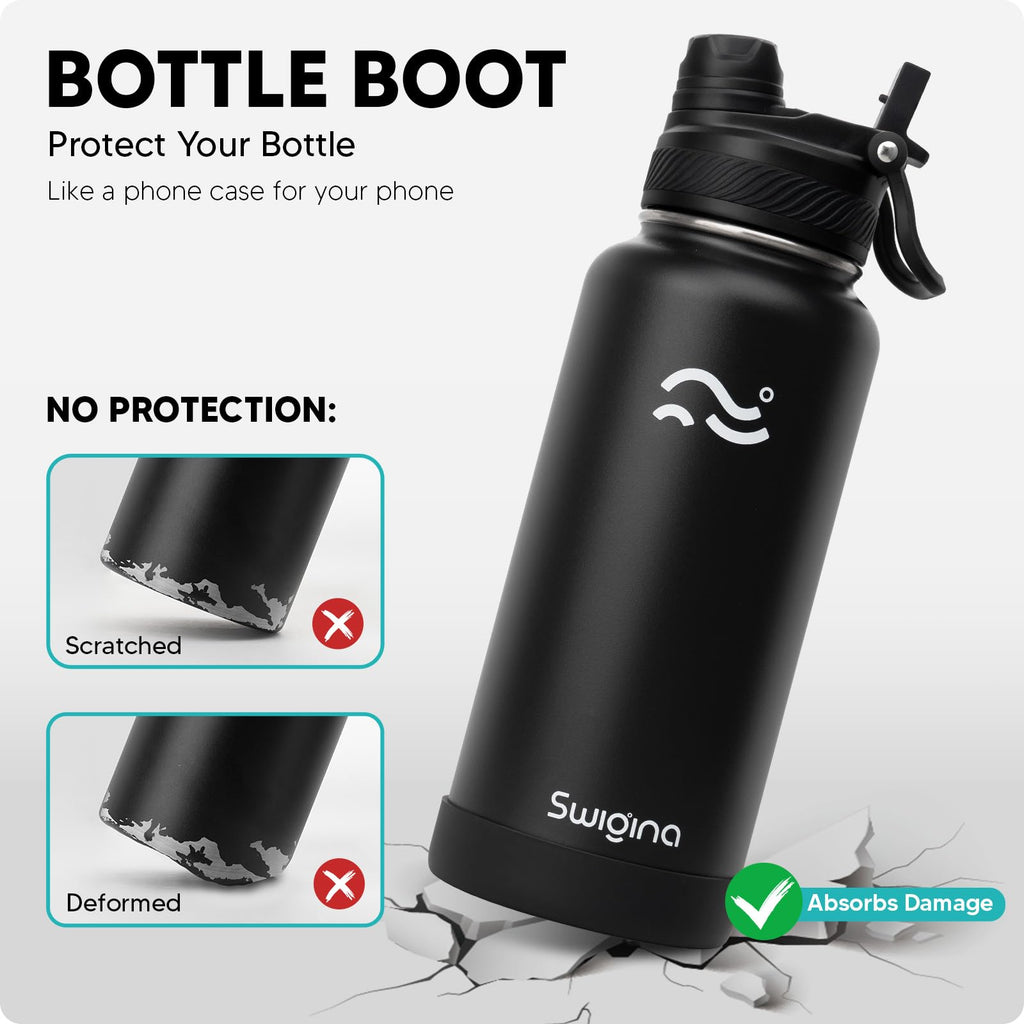 Insulated Water Bottle with Silicone Boot – 24 oz, Cold 36 Hrs / Hot 18 Hrs