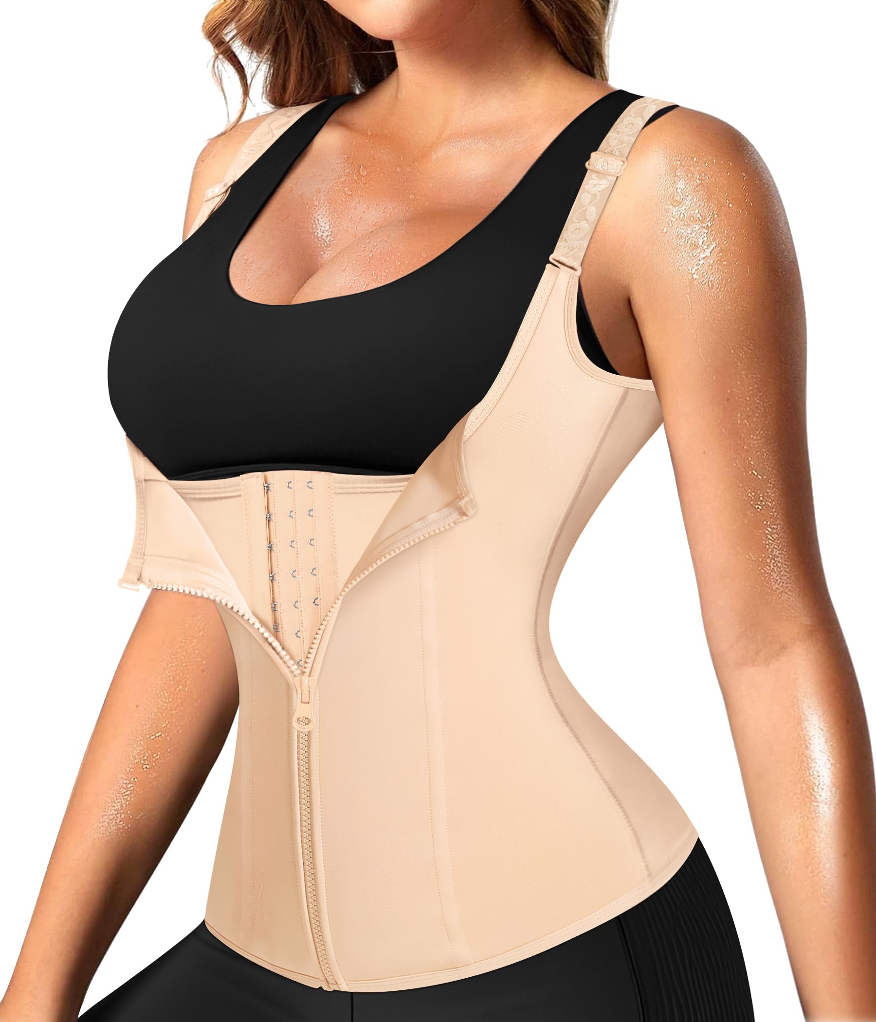Waist Trainer Corset with Zipper – Adjustable Tummy-Control Shapewear for Women