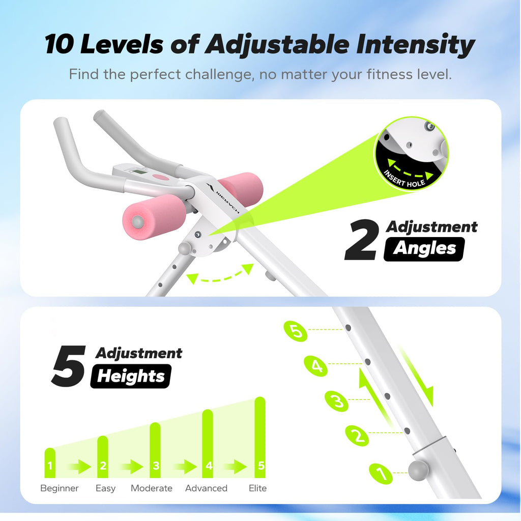Foldable Ab Machine – Adjustable Core & Abdominal Trainer for Home Workouts
