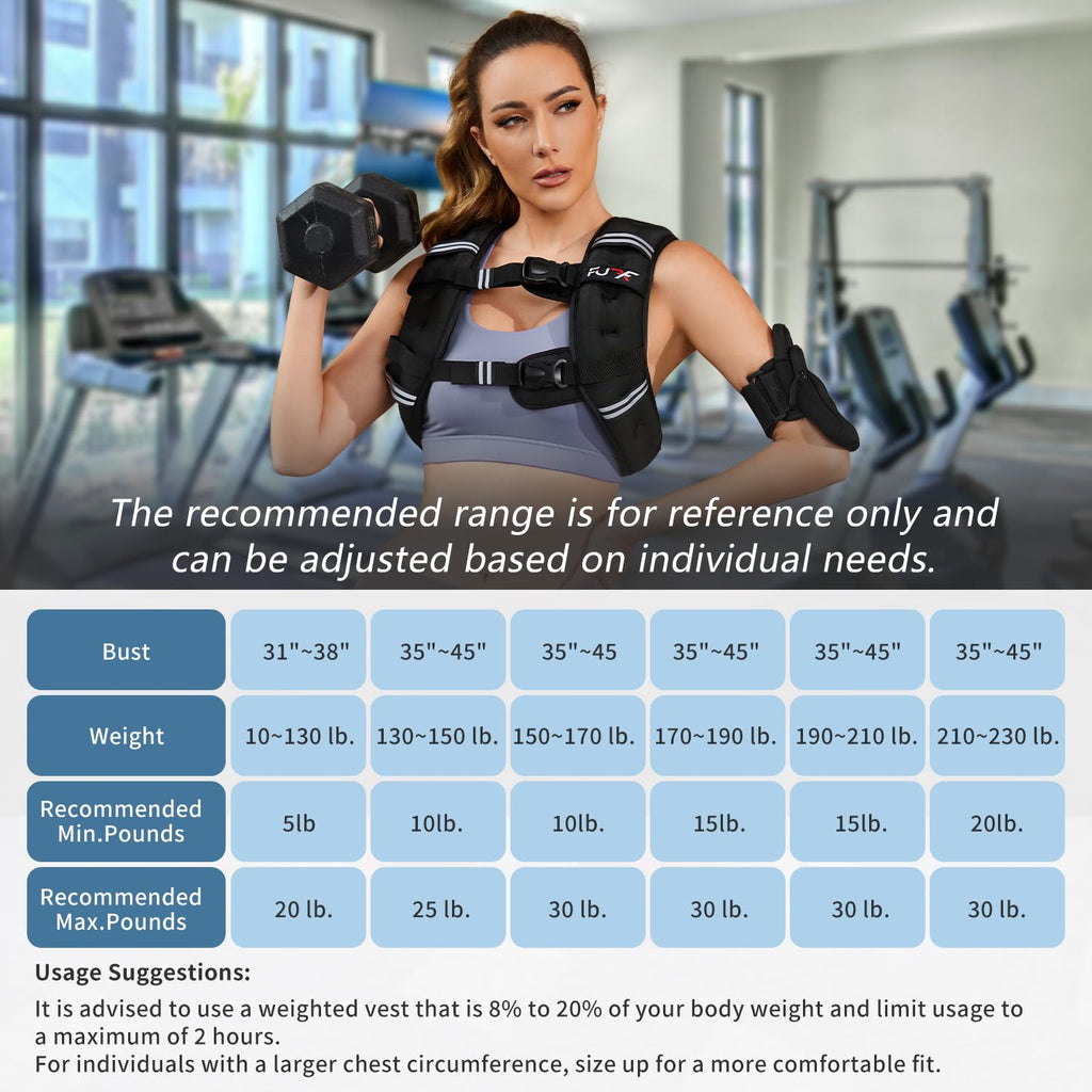 Women's Weighted Vest – Reflective Adjustable Vest for Running & Workouts