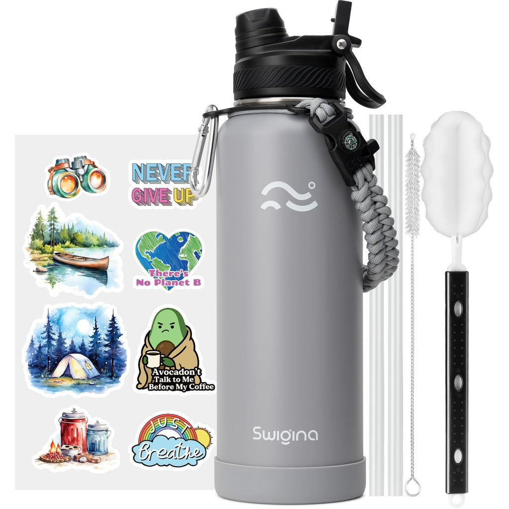 Insulated Water Bottle with Silicone Boot – 24 oz, Cold 36 Hrs / Hot 18 Hrs
