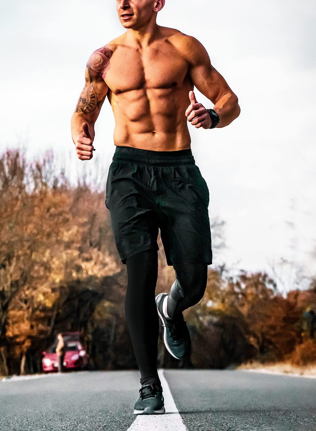 Men's 2-in-1 Running Pants – Gym Workout Compression Training Tights